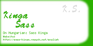 kinga sass business card